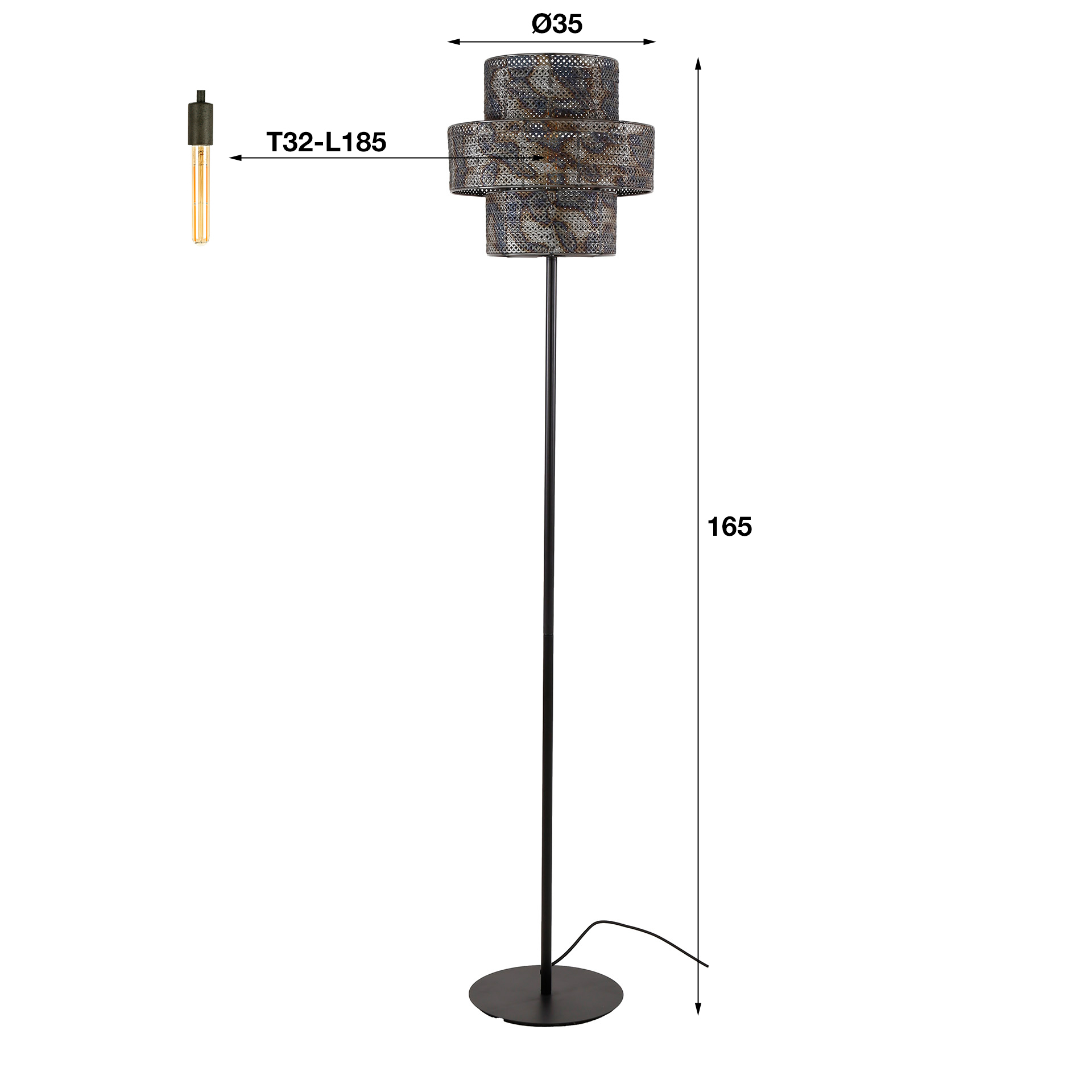 Vloerlamp 1L lantern